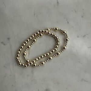 Chic Gold Filled Beaded Bracelet Duo